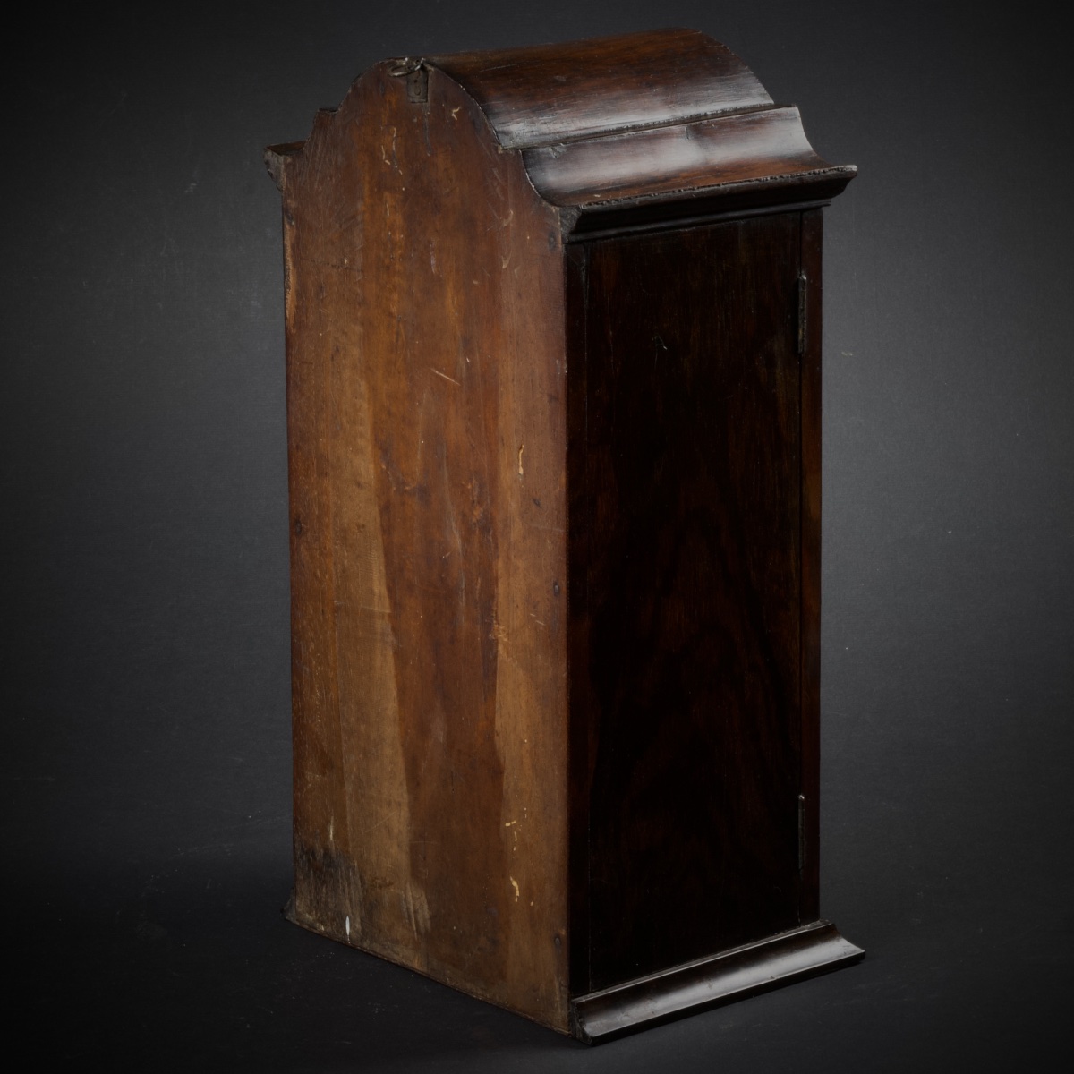 Small Wall-mounted Or Freestanding Display Cabinet With A Gendarme's Cap Design, Exotic Wood Veneer, Mid-18th Century-photo-4