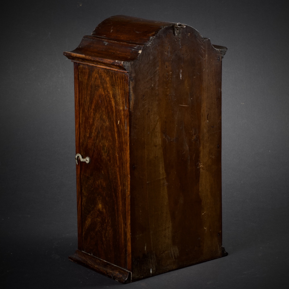 Small Wall-mounted Or Freestanding Display Cabinet With A Gendarme's Cap Design, Exotic Wood Veneer, Mid-18th Century-photo-1