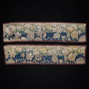 Paire de fragments de tapisserie de verdure, Aubusson, XVII ou XVIIIe siècle