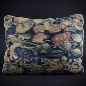 Large Decorative Cushion, 18th-century Aubusson Tapestry