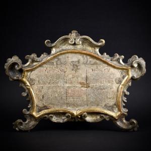 Cantagloria, Also Known As An Altar Cannon, Carved Wood With Silver And Gold Plating "alla Mecca," Italy, 18th Century