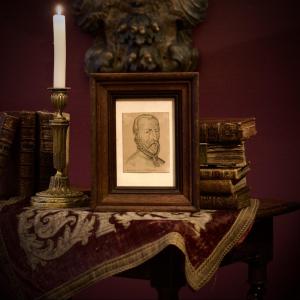 French School, Portrait Of François De Belleforest, Poet And Humanist, 19th-century Ink Wash