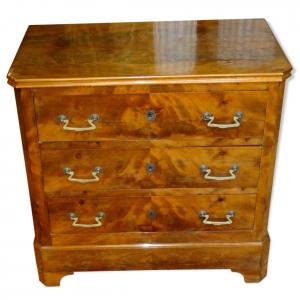 Three Drawers Chest Of Mahogany And Mahogany Veneer 81x80x43 Cm