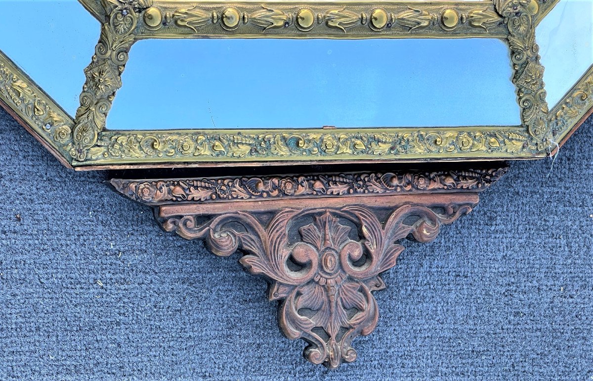 Grand miroir à double pareclose Napoléon III, XIXème-photo-2