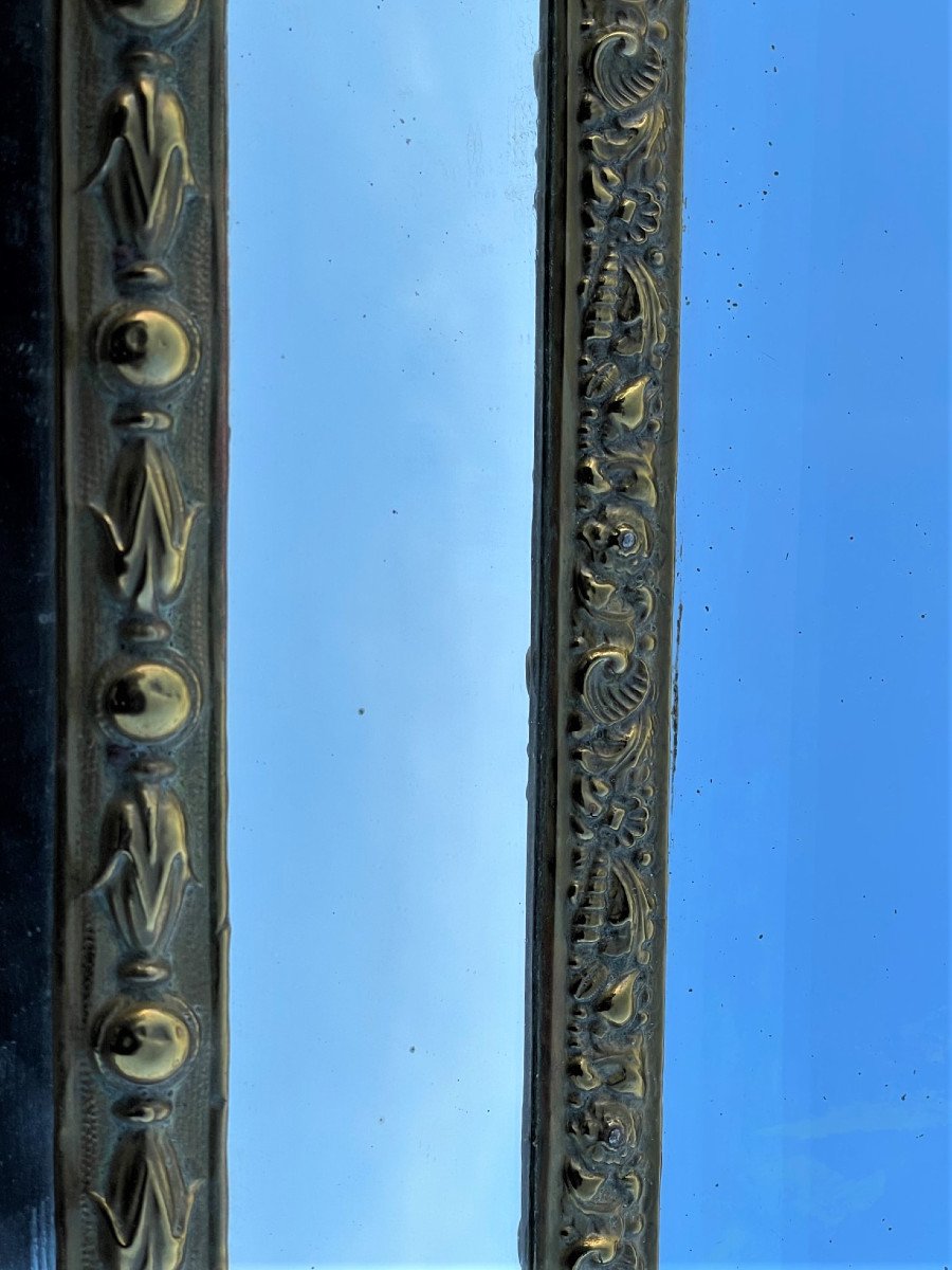 Grand miroir à double pareclose Napoléon III, XIXème-photo-6
