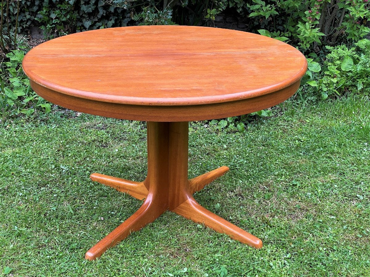Table ronde extensible en teck de style scandinave Baumann vintage.-photo-3