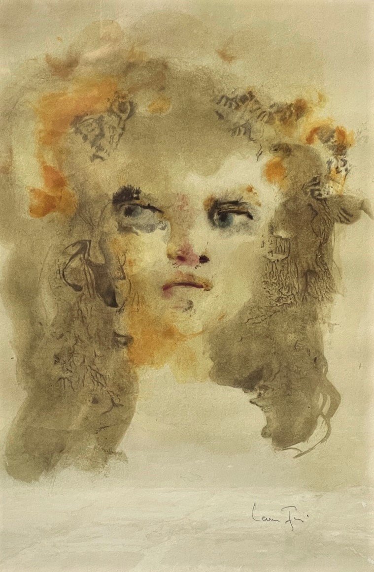 Leonor FINI : visage, lithographie signée et numérotée-photo-3