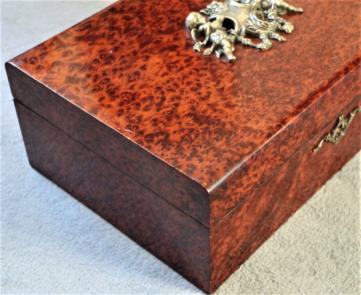 Grande boite ou coffret à décor de chérubins époque Napoléon III XIXème-photo-2