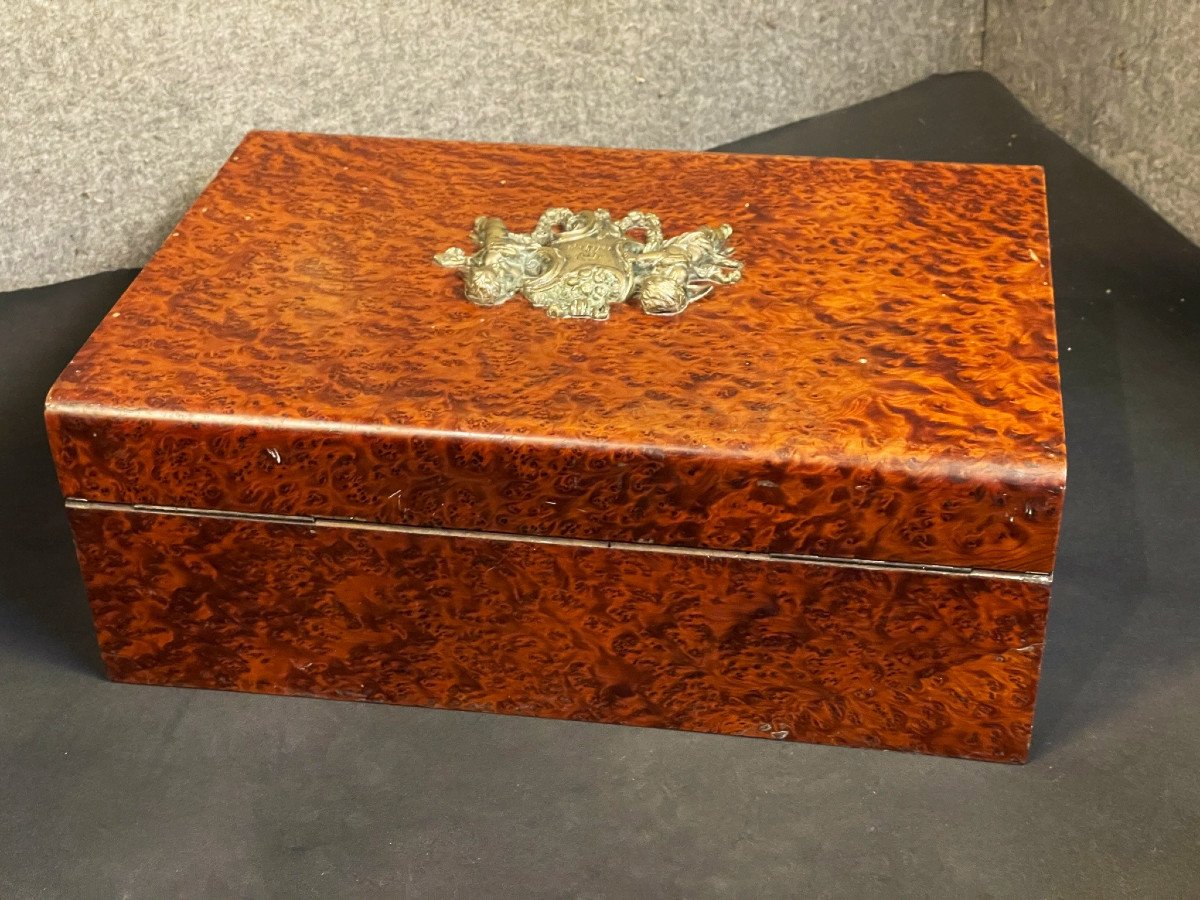 Grande boite ou coffret à décor de chérubins époque Napoléon III XIXème-photo-3