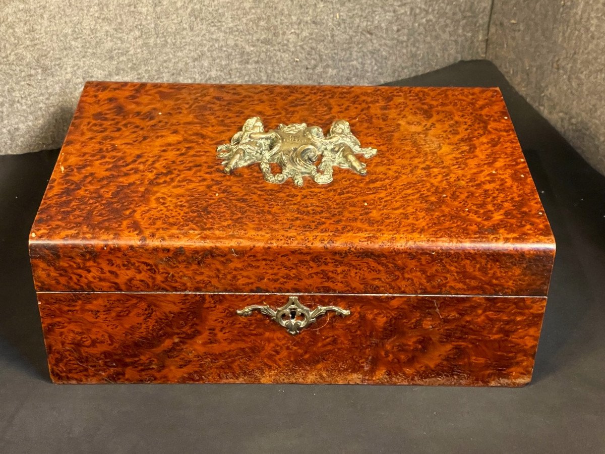 Large Box Or Casket Decorated With Cherubs, Napoleon III 19th Century