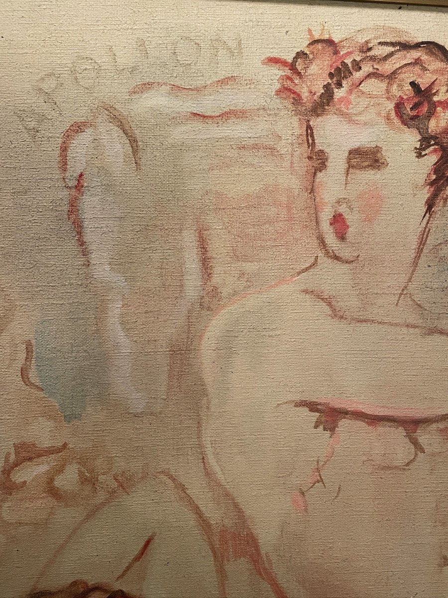 Allégorie : Apollon et deux femmes nues, la Musique et la Mélodie par G Baty-photo-4