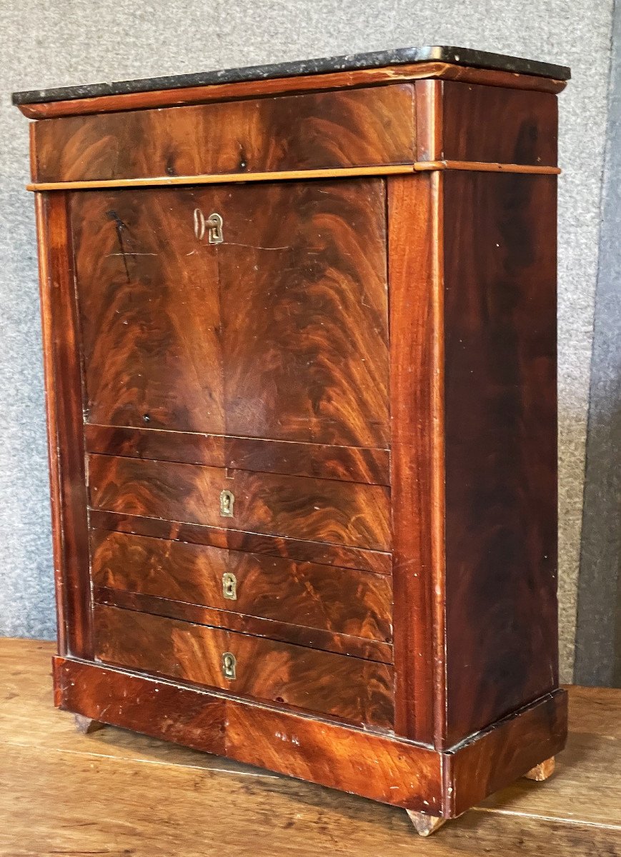 Small Mahogany Doll Secretary From The 19th Century Restoration Period-photo-3