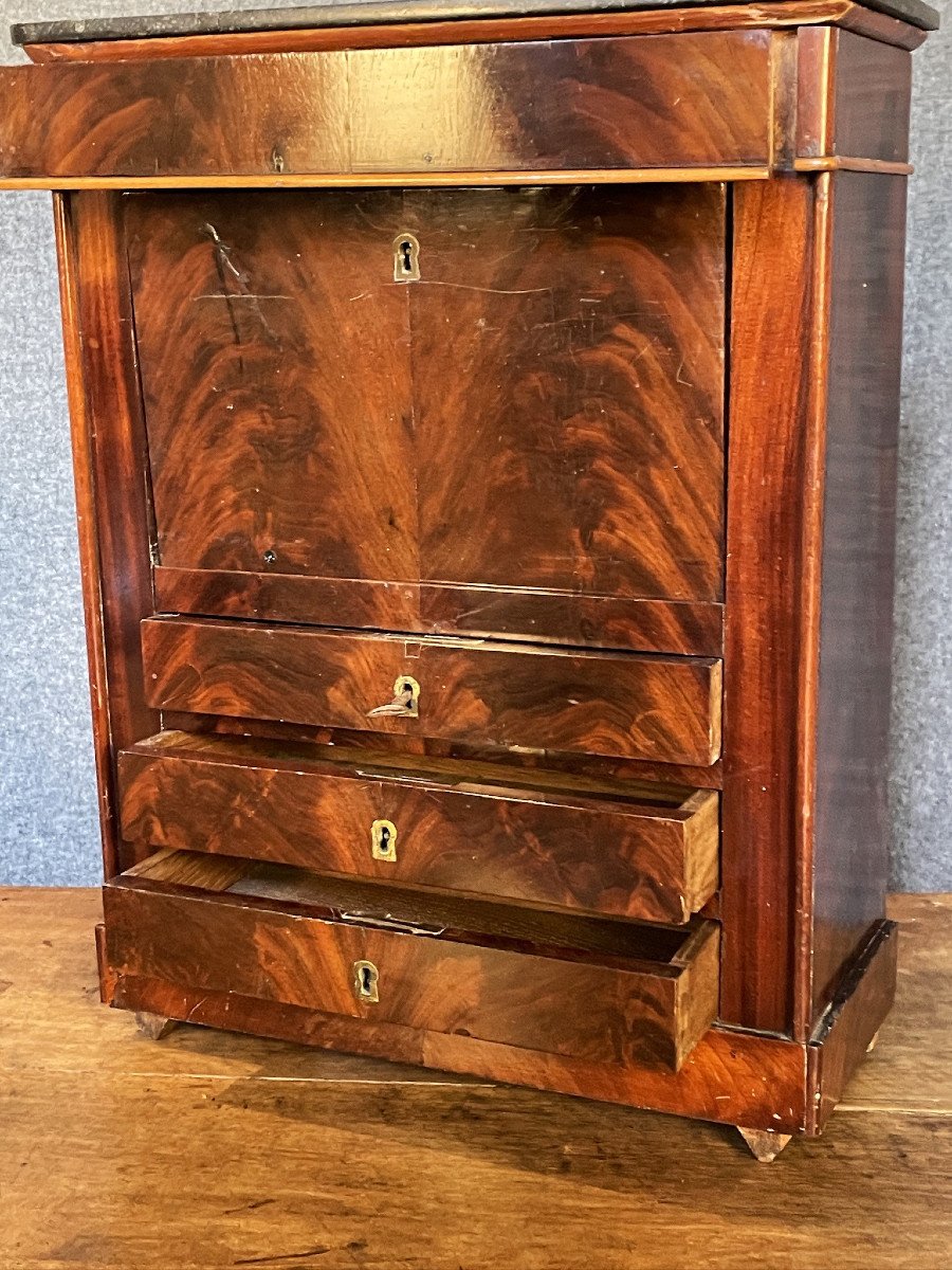 Small Mahogany Doll Secretary From The 19th Century Restoration Period-photo-4