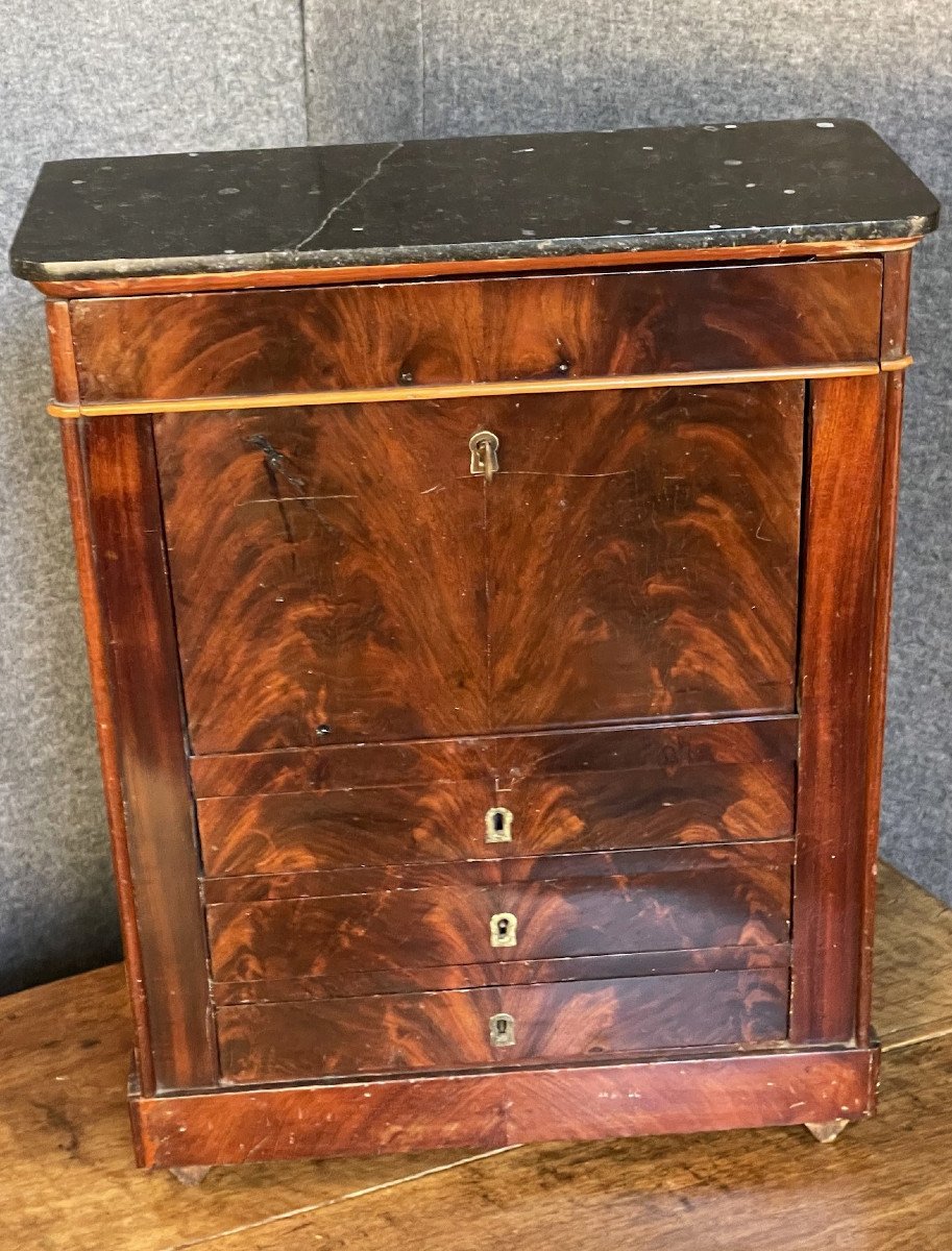 Small Mahogany Doll Secretary From The 19th Century Restoration Period-photo-6