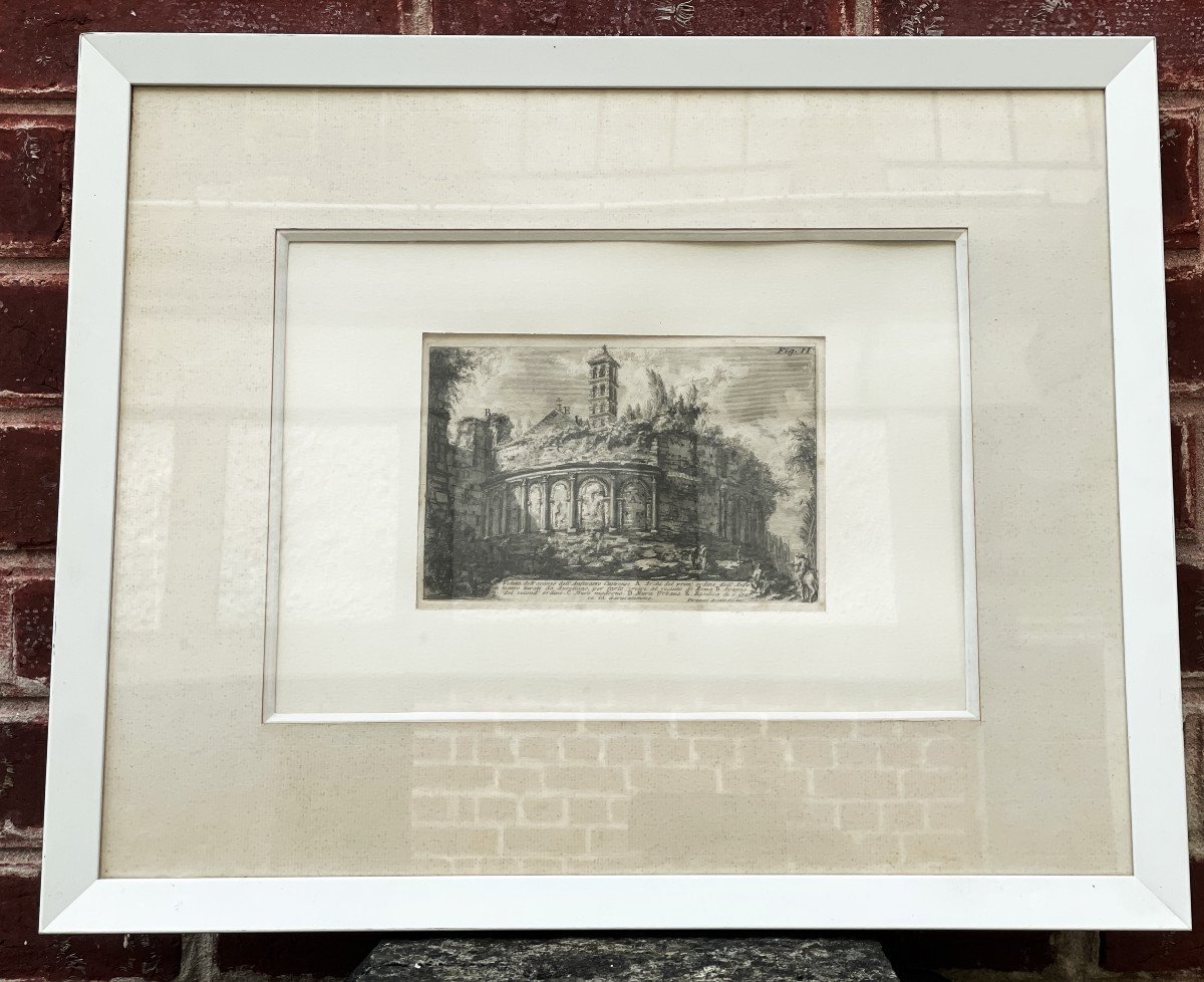 Piranèse Italie, Rome : vue de l’amphithéâtre Castrense, gravure du XVIIIème-photo-2