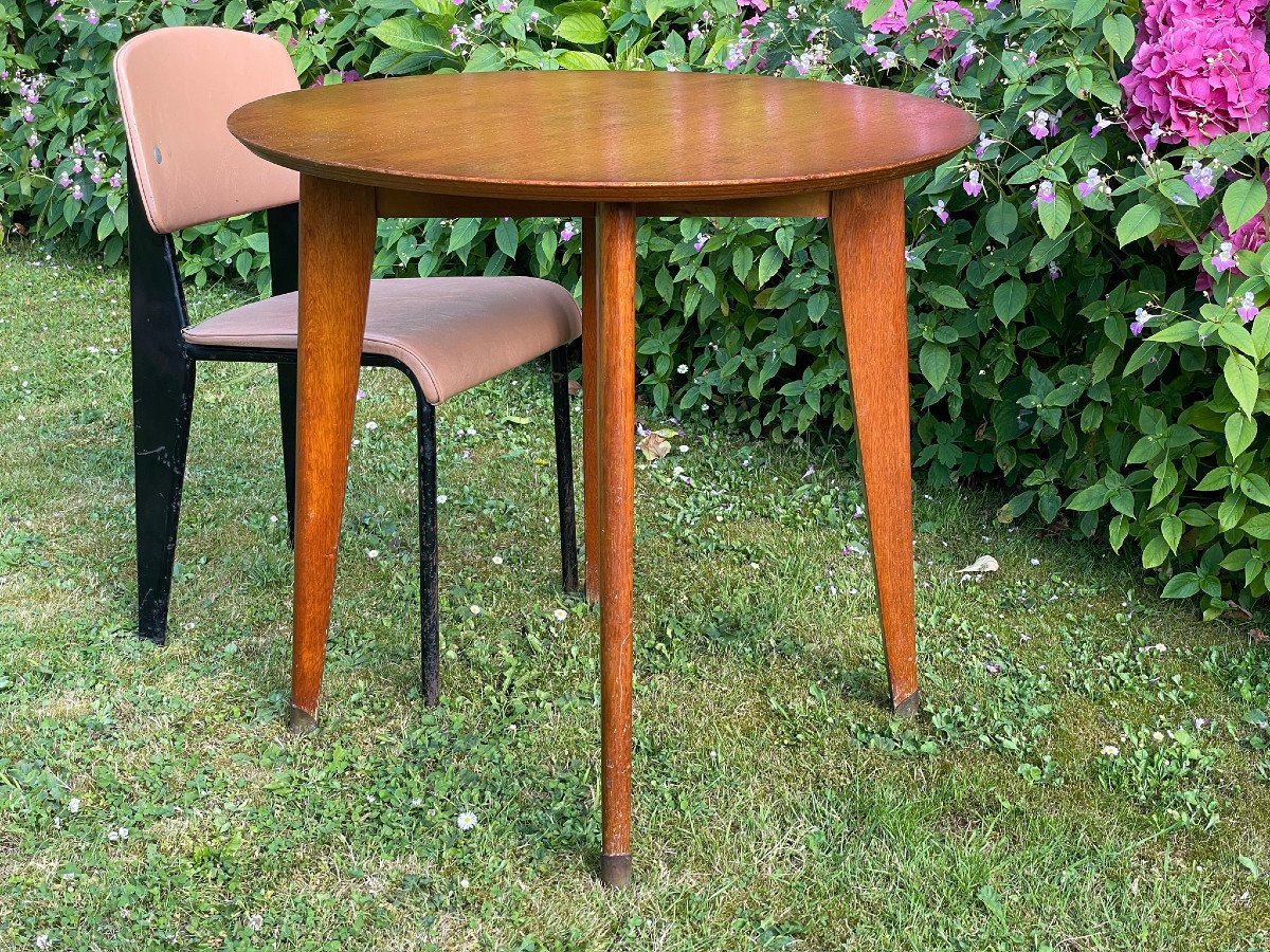 Round Table, Base Reminiscent Of Those In The “airplane Wing” Of Jean Prouvé-photo-3