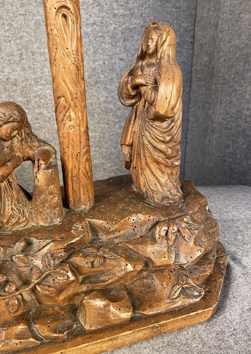 Finely Carved Wooden Calvary From The Early 19th Century-photo-3