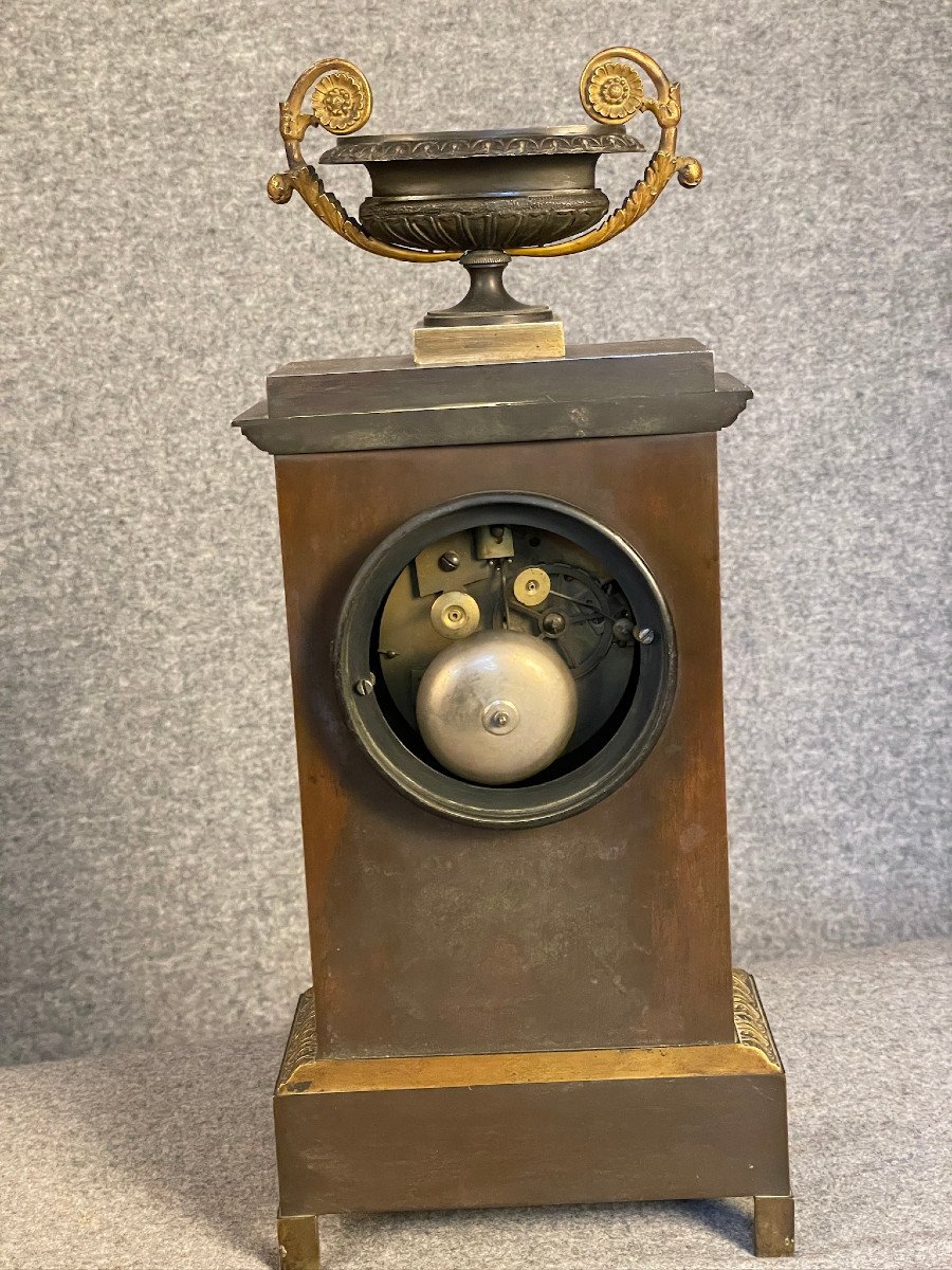 Gilded And Patinated Bronze Terminal Clock Restoration Early 19th Century-photo-8