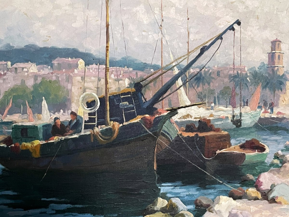 Port And Fishing Boat By Louis Mourgues (sainte Maxime)-photo-3