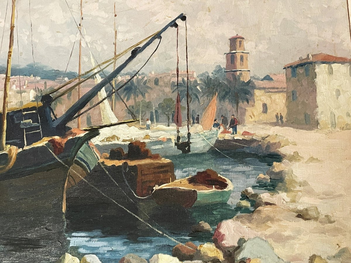 Port And Fishing Boat By Louis Mourgues (sainte Maxime)-photo-4