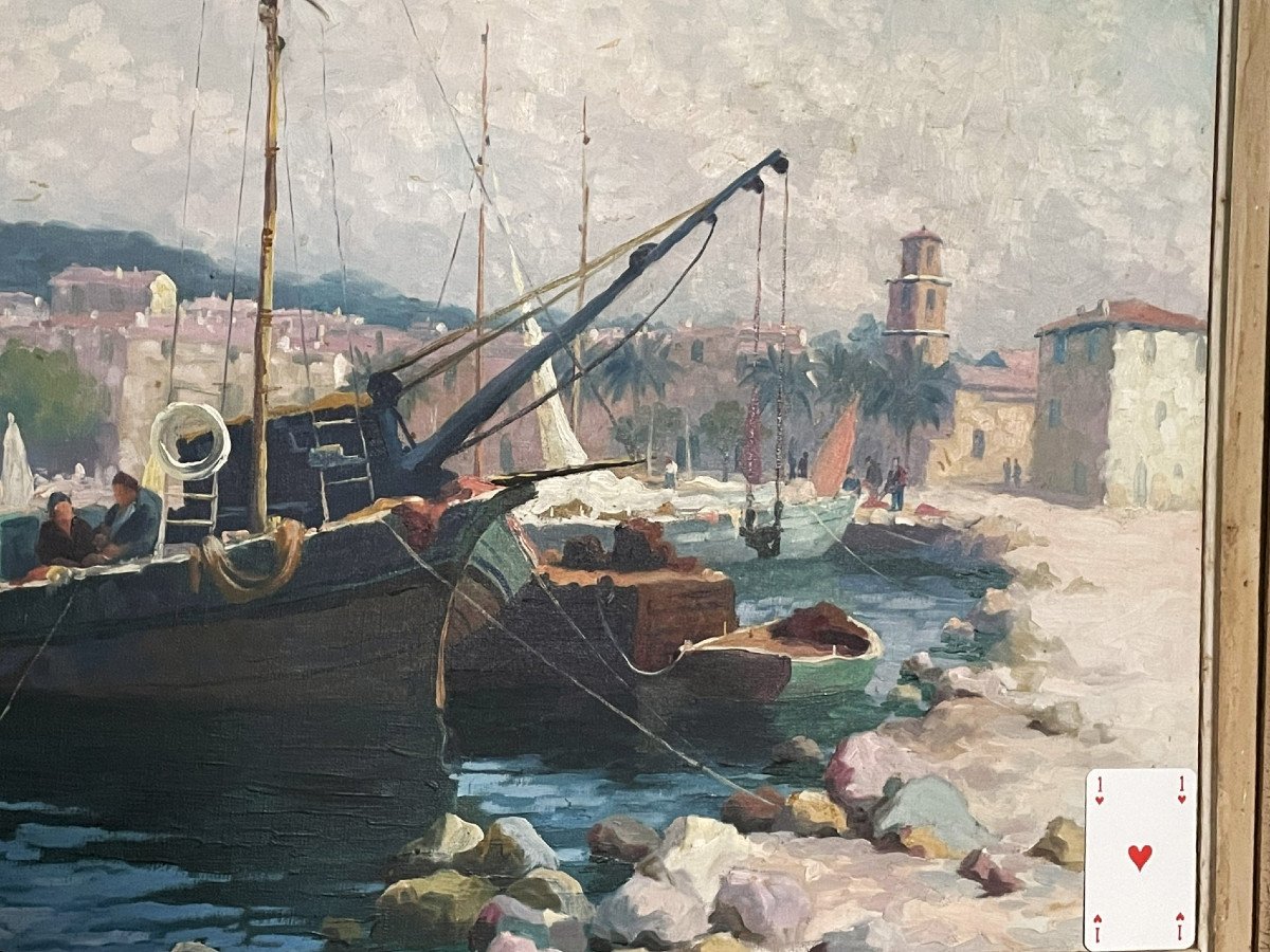 Port And Fishing Boat By Louis Mourgues (sainte Maxime)-photo-3
