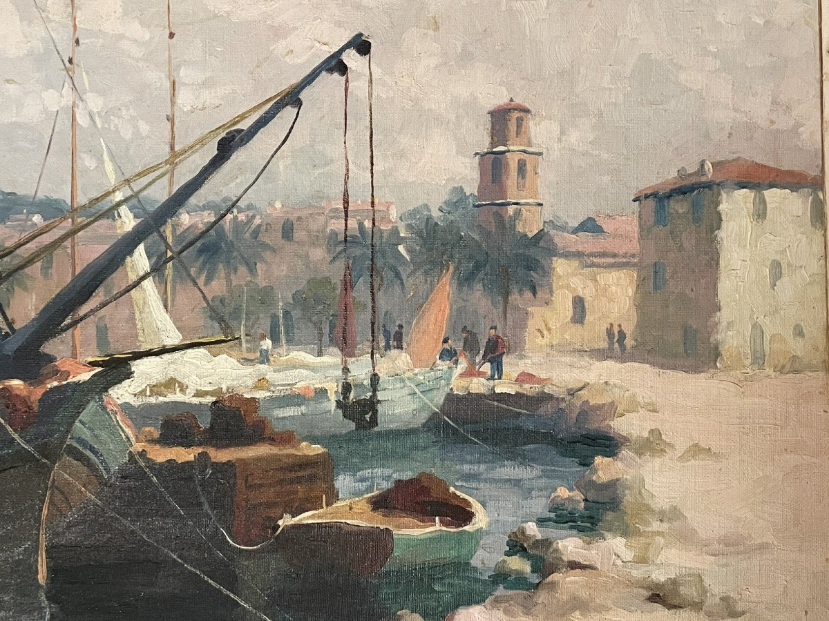 Port And Fishing Boat By Louis Mourgues (sainte Maxime)-photo-4