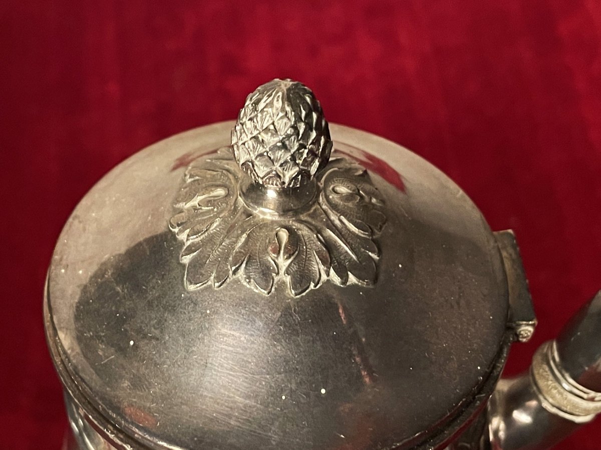 Verseuse, Théière Ou Cafetière En Métal Argenté - Fin XIXème-photo-3