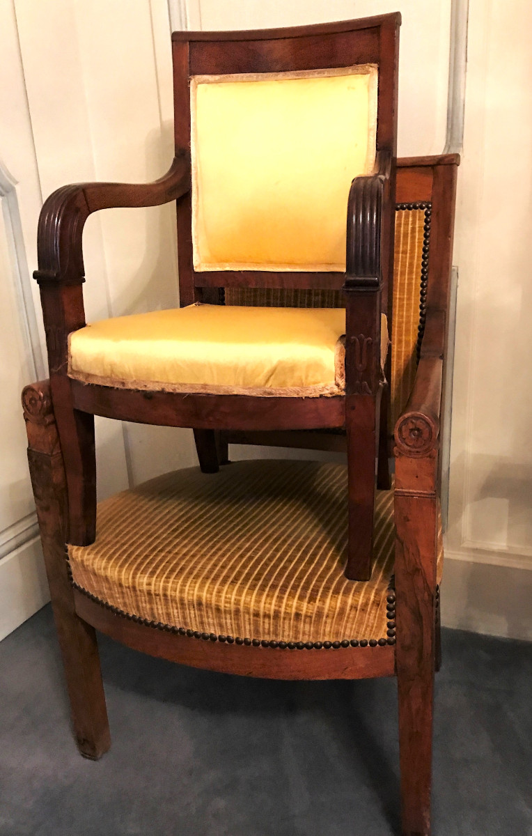 Petit fauteuil d’enfant d’époque Empire en acajou XIXème-photo-7
