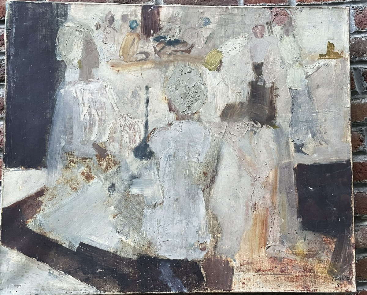Scène D’intérieur Orientaliste Par Verdé 1959 Atelier Briançon-photo-1