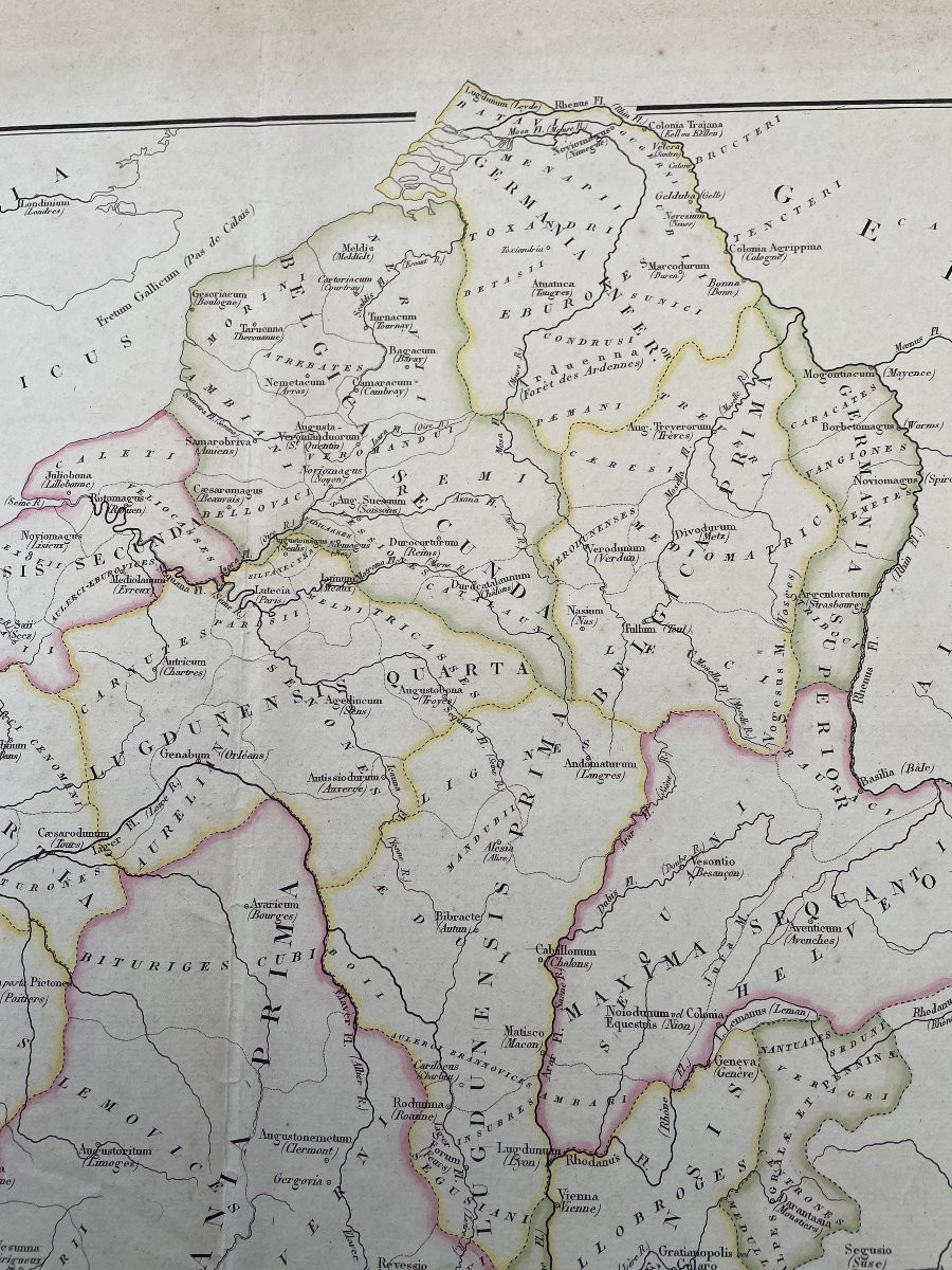 Map Of Gaul Under The Romans By Adrien-hubert Brué 1820-photo-2