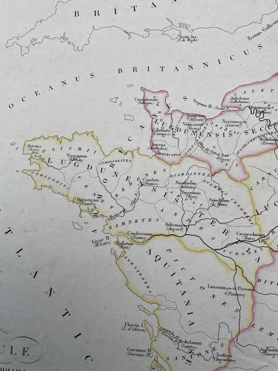 Map Of Gaul Under The Romans By Adrien-hubert Brué 1820-photo-3