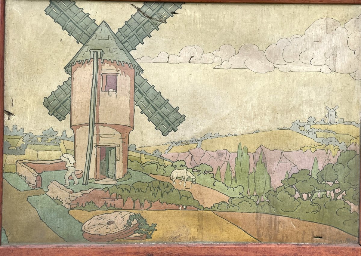 Breton Landscapes By Joseph Stany Gauthier In The Style Of Henri Rivière - Carcassonne-photo-4
