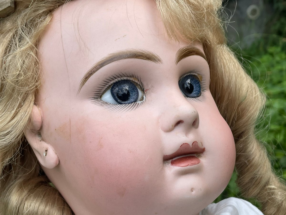 Jumeau Doll Size 14, 77 Cm, Jumeau Body With Cracked Head-photo-7