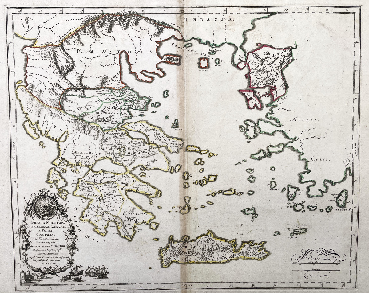 Ancient Greece Map “graecia Foederata” 1730