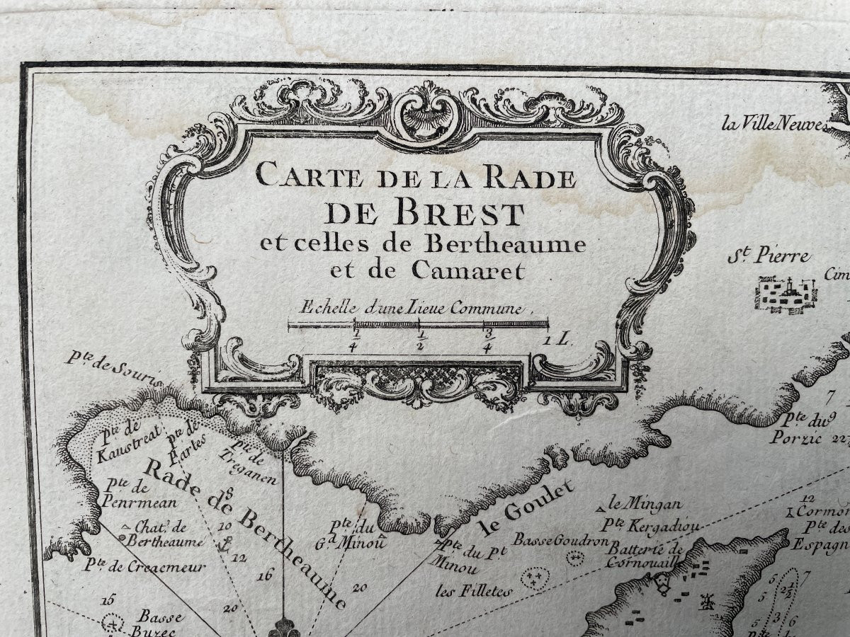 Carte marine de la Rade de Brest XVIIIème – Bretagne - Finistère-photo-3