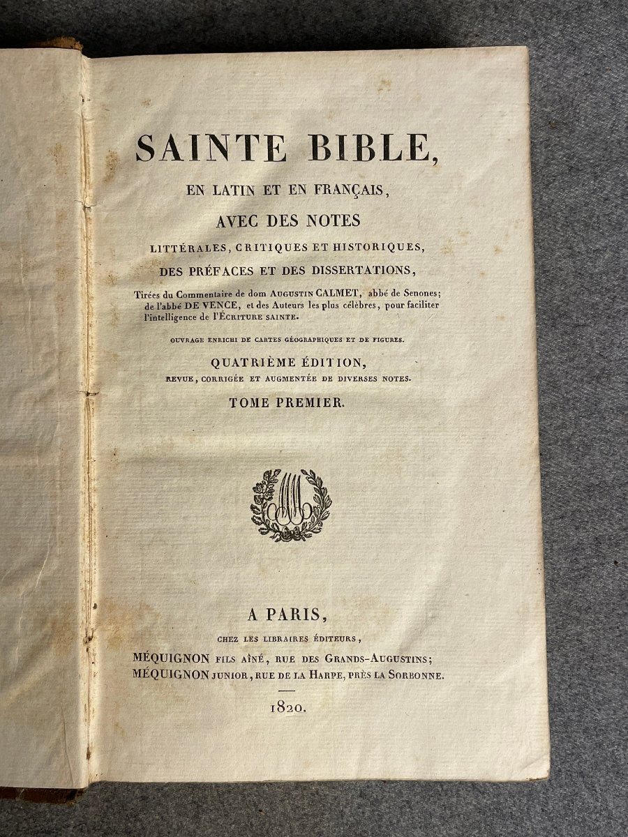 Sainte Bible en latin et en Français 1820 Calmet et de Vence-photo-2