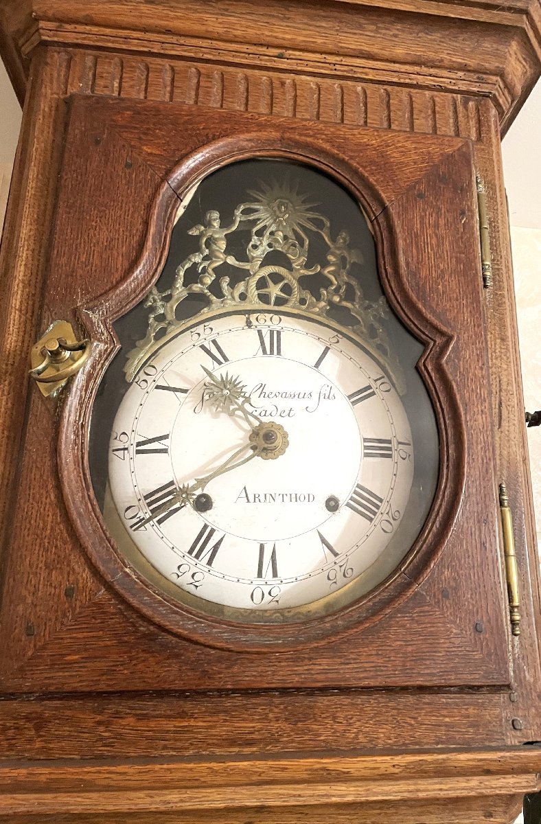 Picardy Grandfather Clock With Arinthod Jura Movement, 18th Century-photo-2