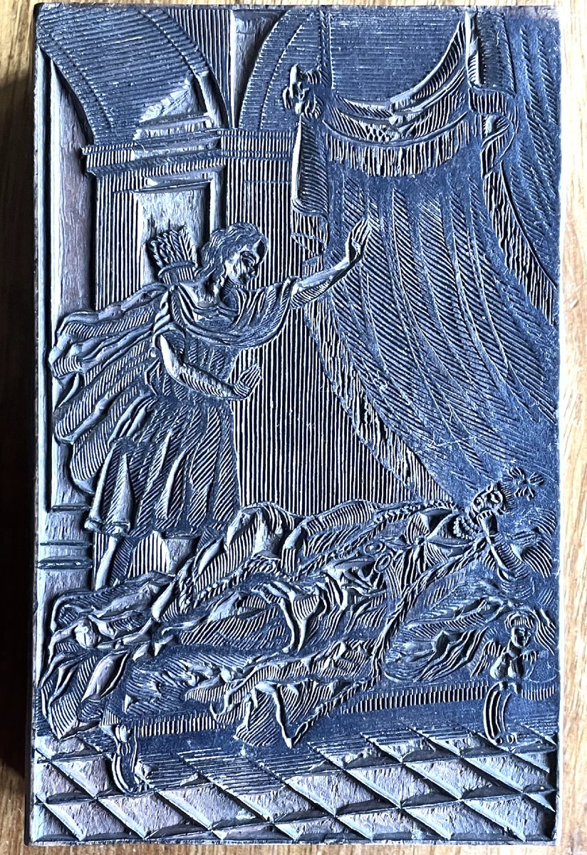 Engraved Woodblock, Woodcut, Printing Matrix: Awakening Of "sleeping Beauty"-photo-2