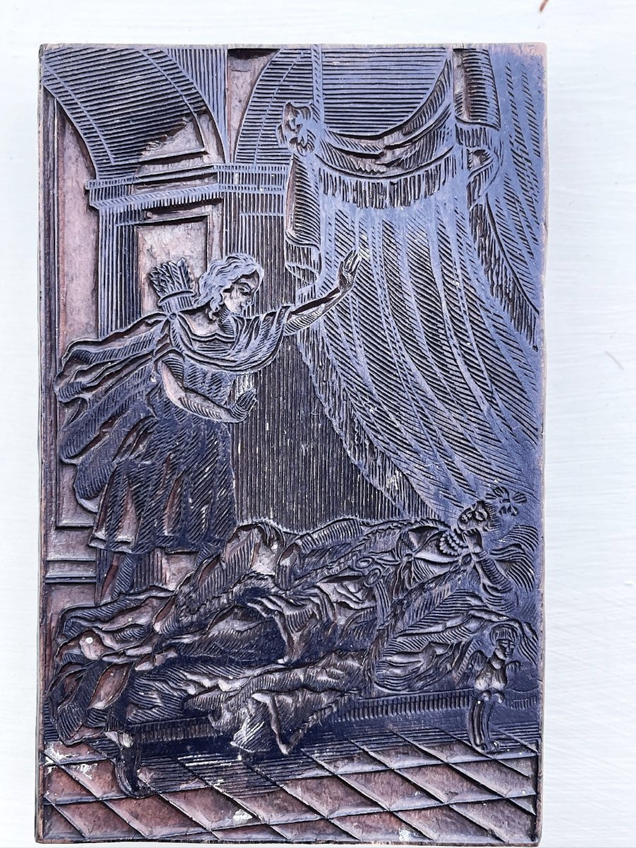 Engraved Woodblock, Woodcut, Printing Matrix: Awakening Of "sleeping Beauty"-photo-3