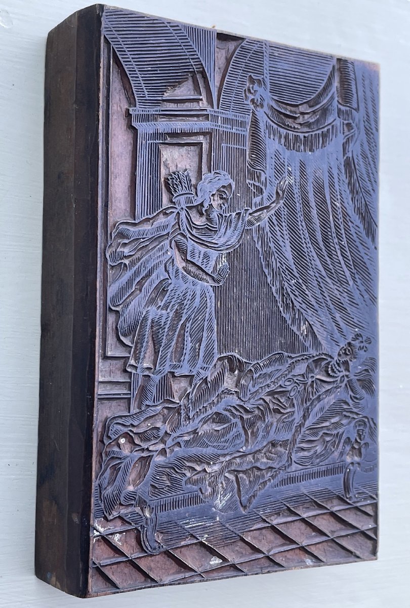 Engraved Woodblock, Woodcut, Printing Matrix: Awakening Of "sleeping Beauty"-photo-2