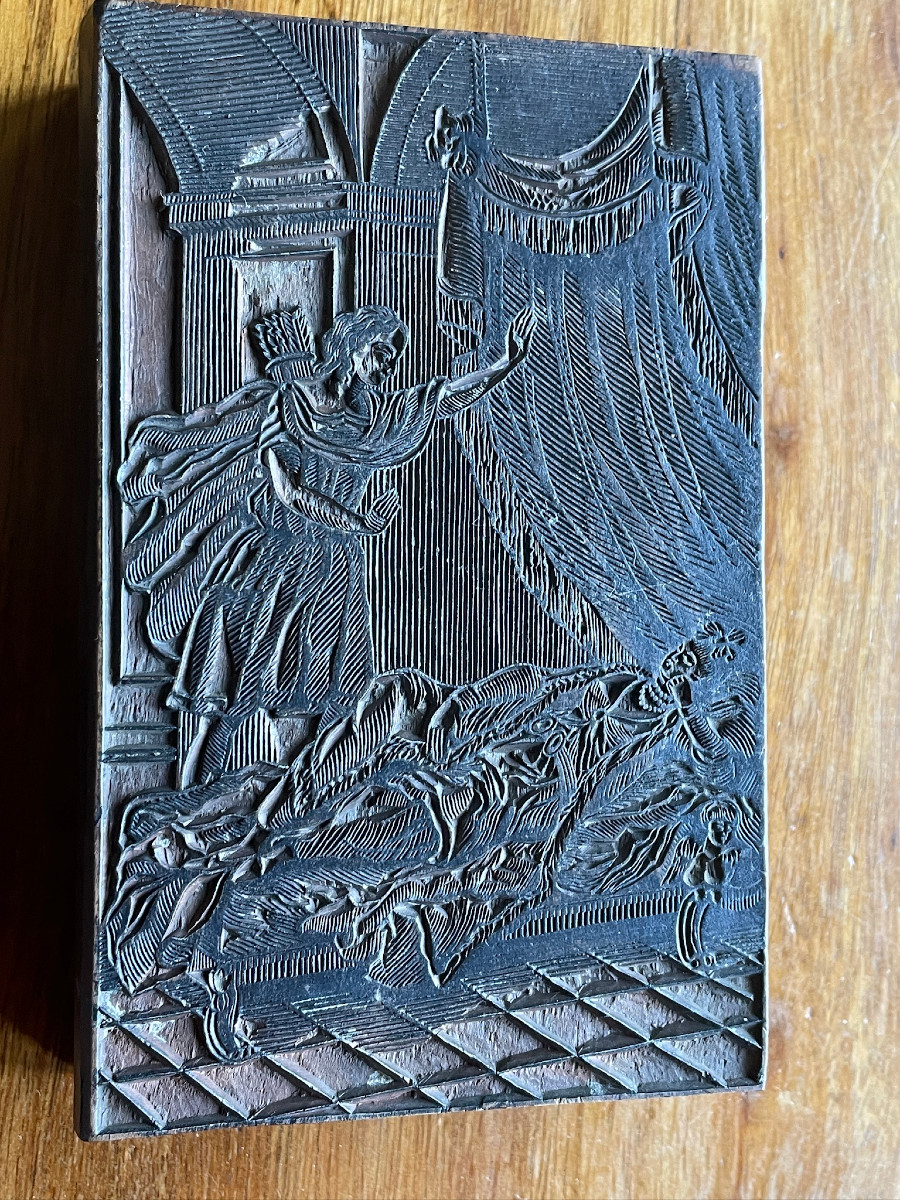 Engraved Woodblock, Woodcut, Printing Matrix: Awakening Of "sleeping Beauty"