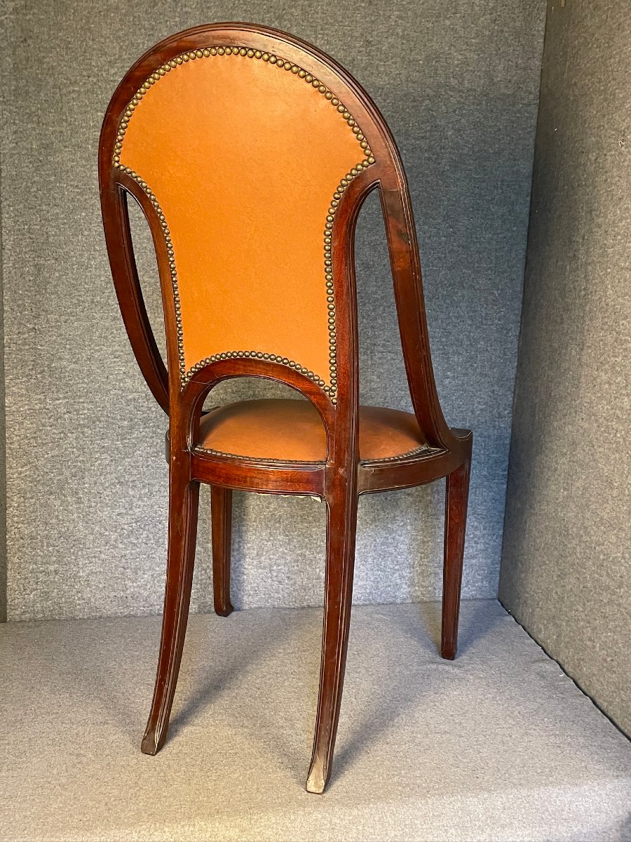 Maurice DUFRENE paire de petits fauteuils salon de 1911 Art Nouveau-photo-3