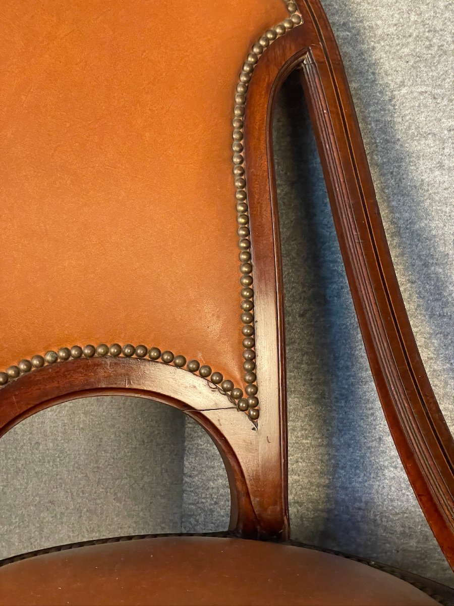 Maurice DUFRENE paire de petits fauteuils salon de 1911 Art Nouveau-photo-4