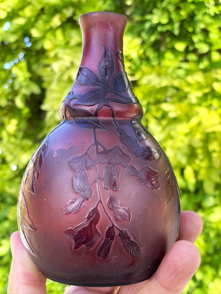 Vase André Delatte à Nancy à décor de glycine-photo-2