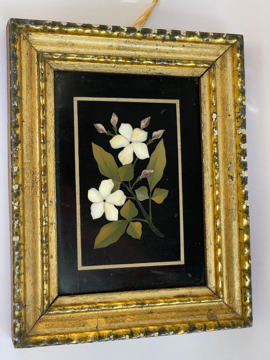 Grand Tour: Flowers In Hard Stone Marquetry, Pietra Dura, Italy, Florence, 19th Century. -photo-5