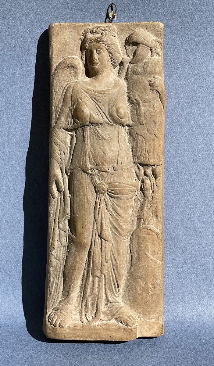 Bas-relief de la Victoire, Carthage 2ème siècle Tunisie, terre cuite début XXème-photo-4