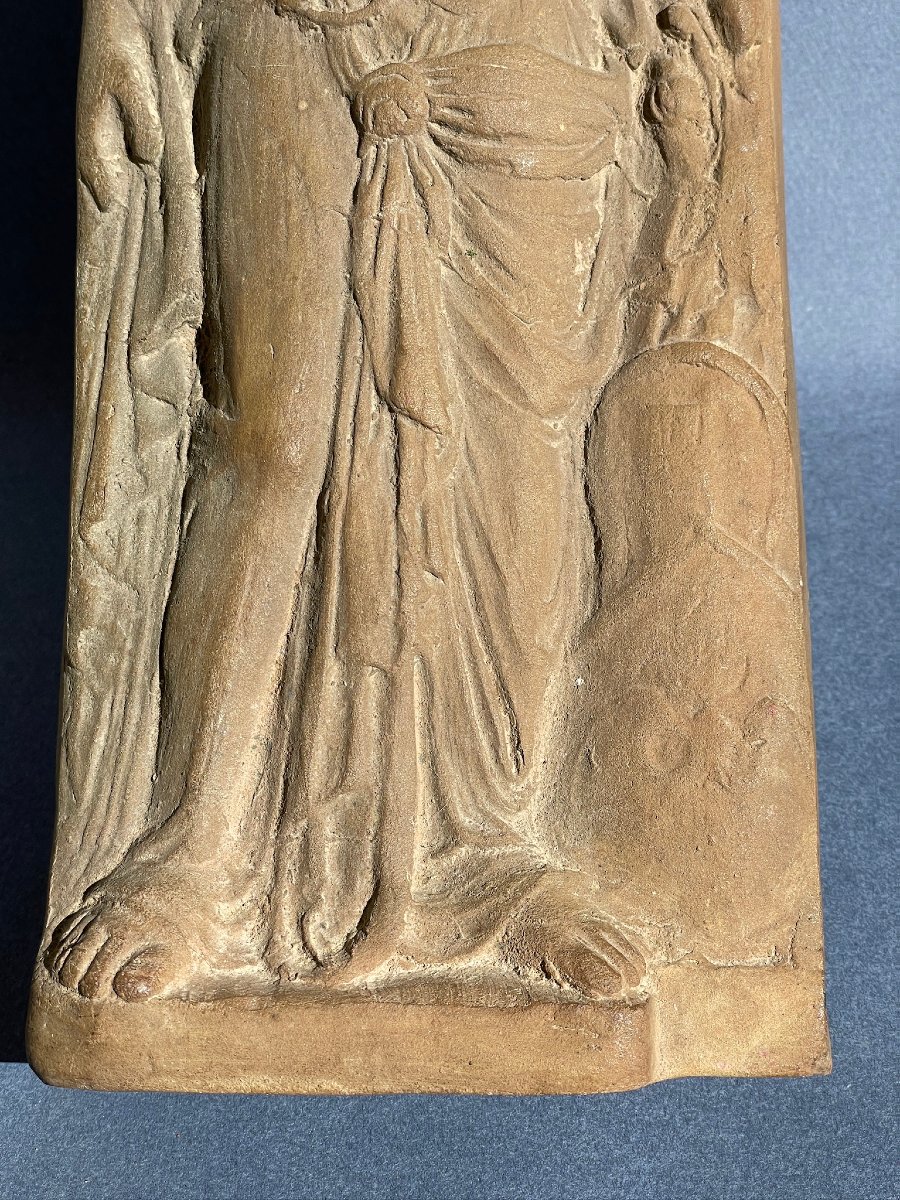Bas-relief de la Victoire, Carthage 2ème siècle Tunisie, terre cuite début XXème-photo-2