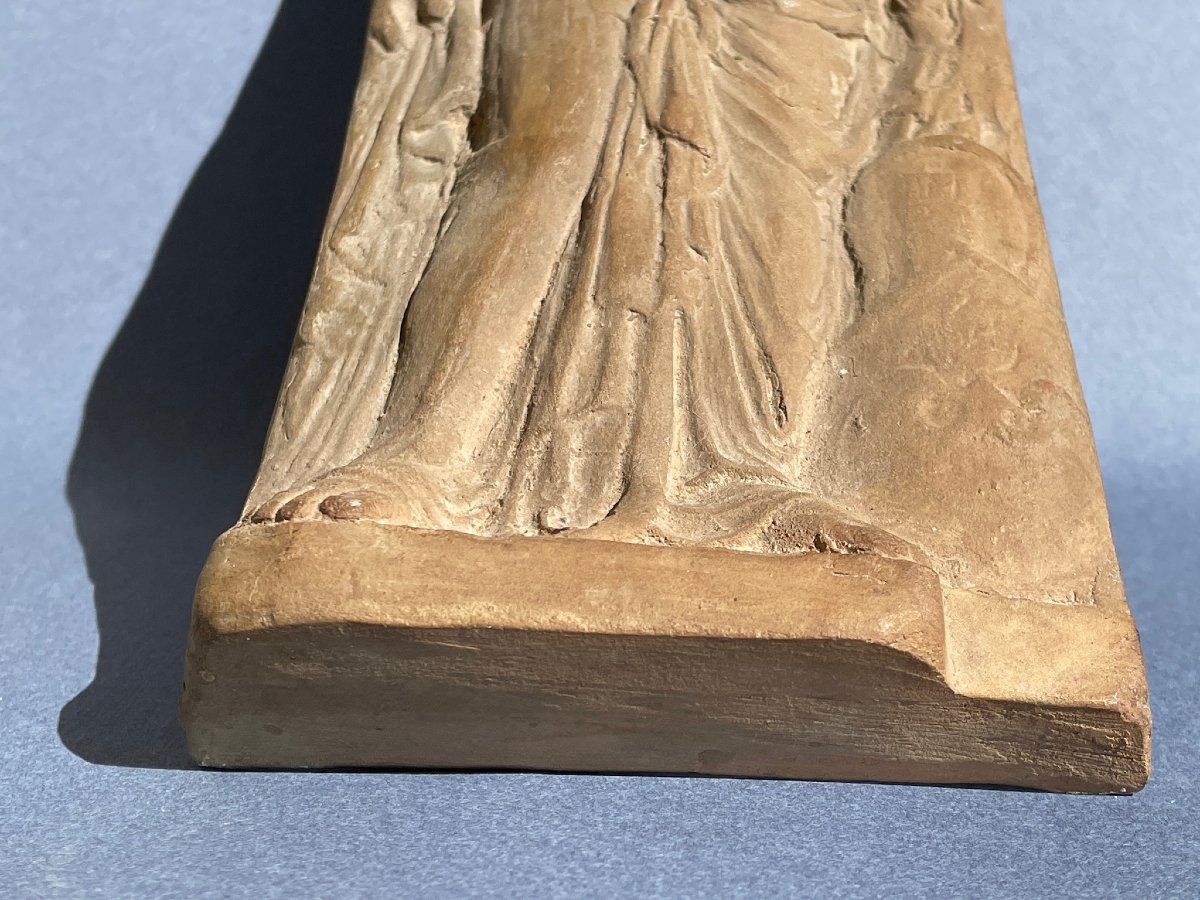 Bas-relief de la Victoire, Carthage 2ème siècle Tunisie, terre cuite début XXème-photo-3