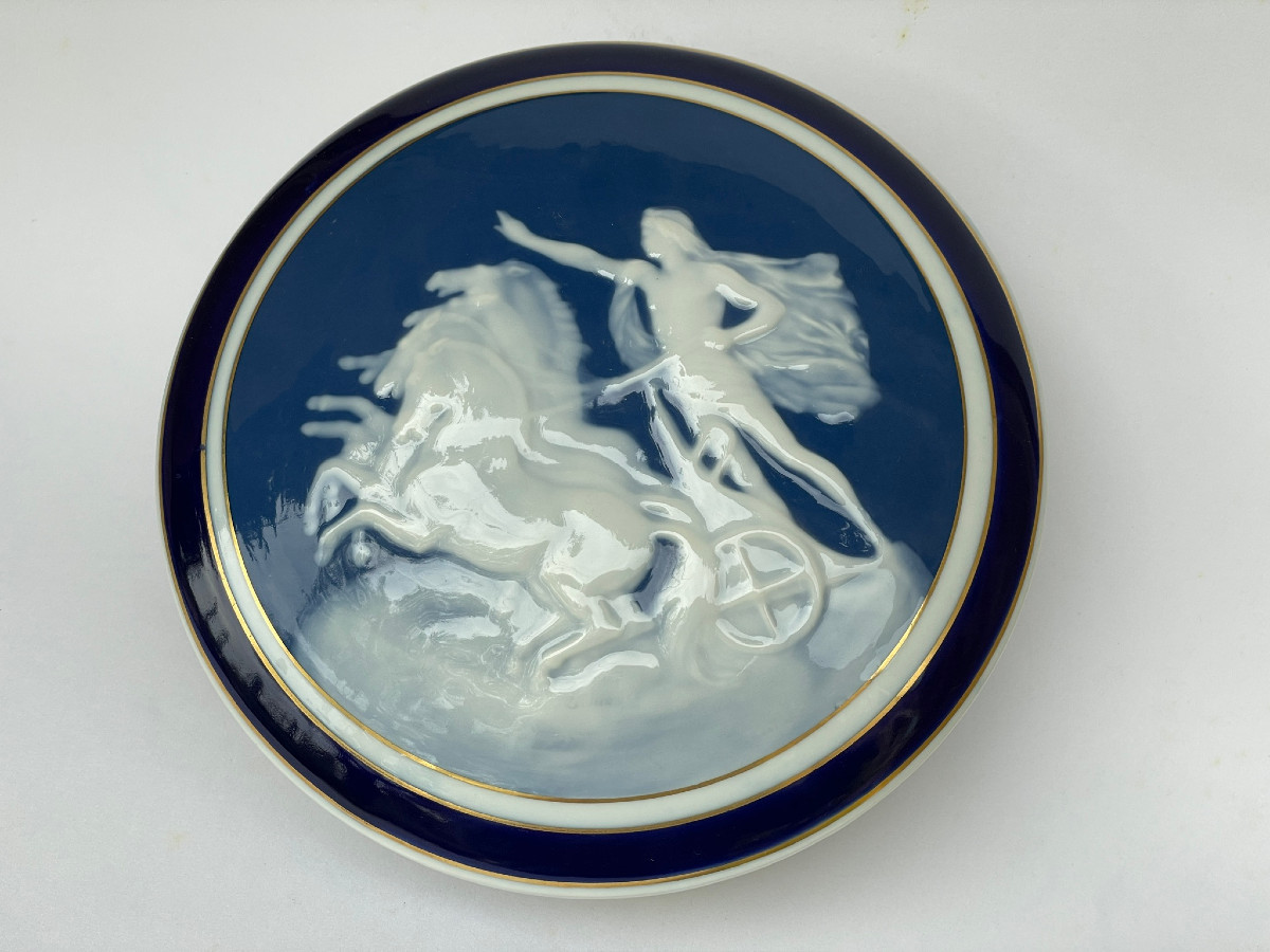 Large Limoges Porcelain Candy Box Camille Tharaud Apollo's Chariot