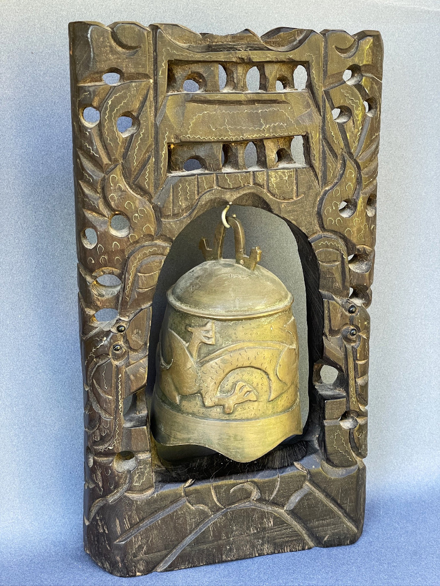 Gong, Bronze Bell On Its Carved Wooden Stand, East Asia, China
